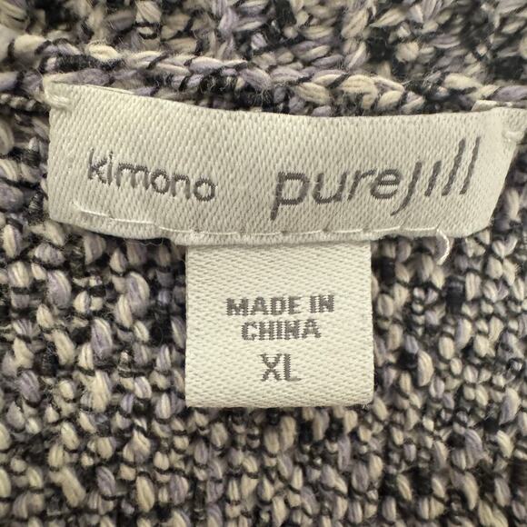 PureJill Mixed Yarn Crew Neck Kimono Pullover Sweater Black/Lavender XLarge - Picture 8 of 10